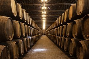 Barrels in the wine cellar, Porto, Portugal